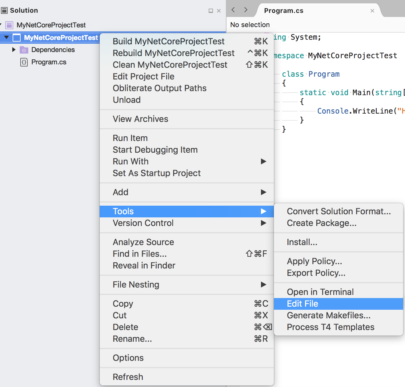 visual studio for mac project management source code